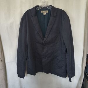 Chor Clothing Men's Size Large Navy Cotton Blazer With Center Vent